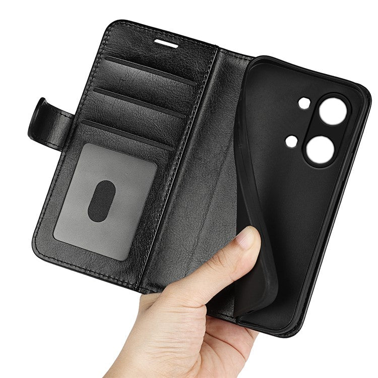 For OnePlus Ace 2V / Nord 3 5G Crazy Horse Texture Phone Wallet Case PU Leather Horizontal Stand Cover - Black