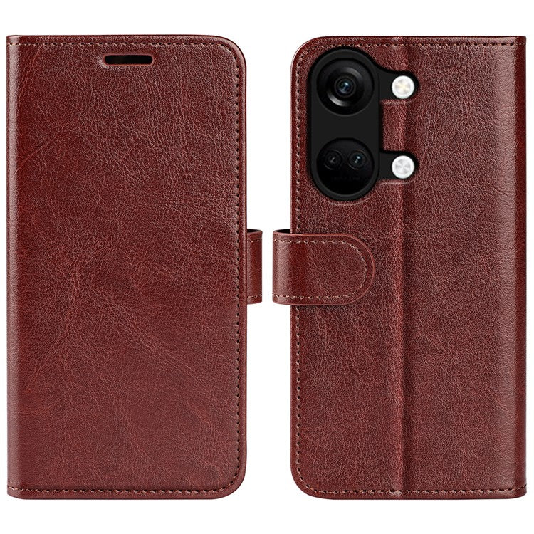For OnePlus Ace 2V / Nord 3 5G Crazy Horse Texture Phone Wallet Case PU Leather Horizontal Stand Cover - Brown