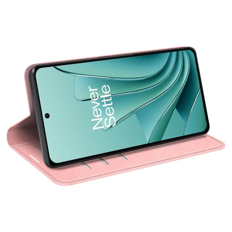 Skin-touch Stand Cover for OnePlus Ace 2V / Nord 3 5G Mobile Phone PU Leather Wallet Shell Flip Case - Pink