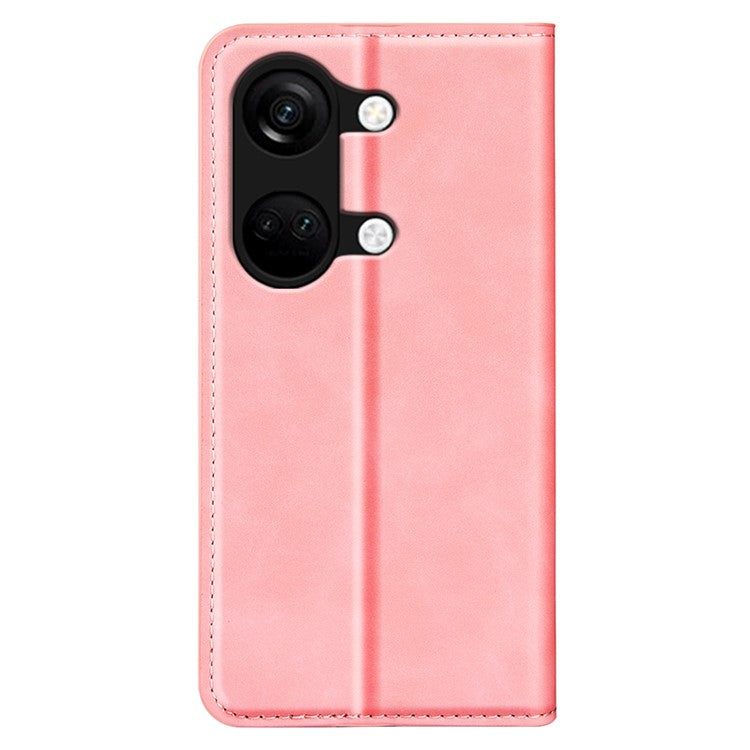 Skin-touch Stand Cover for OnePlus Ace 2V / Nord 3 5G Mobile Phone PU Leather Wallet Shell Flip Case - Pink