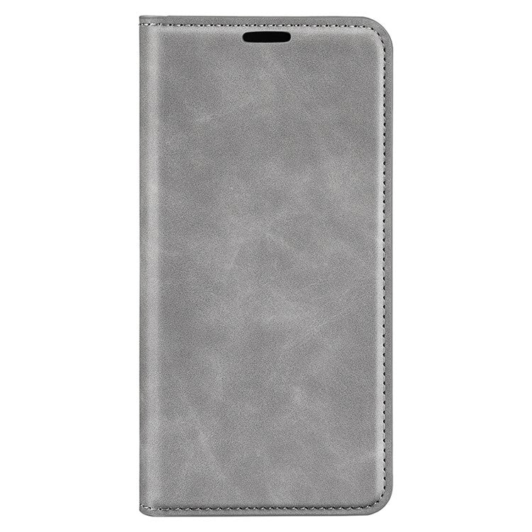 Skin-touch Stand Cover for OnePlus Ace 2V / Nord 3 5G Mobile Phone PU Leather Wallet Shell Flip Case - Grey