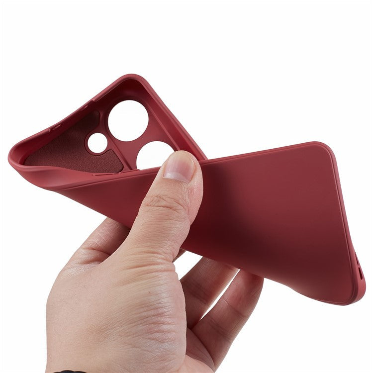 Soft TPU Shockproof Case for OnePlus Nord 3 5G / Ace 2V , Anti-Scratch Fiber Lining Rubberized Phone Cover - Hawthorn Red