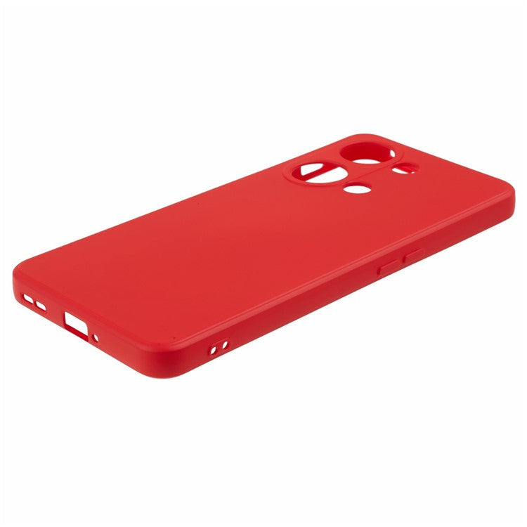 Soft TPU Shockproof Case for OnePlus Nord 3 5G / Ace 2V , Anti-Scratch Fiber Lining Rubberized Phone Cover - Red