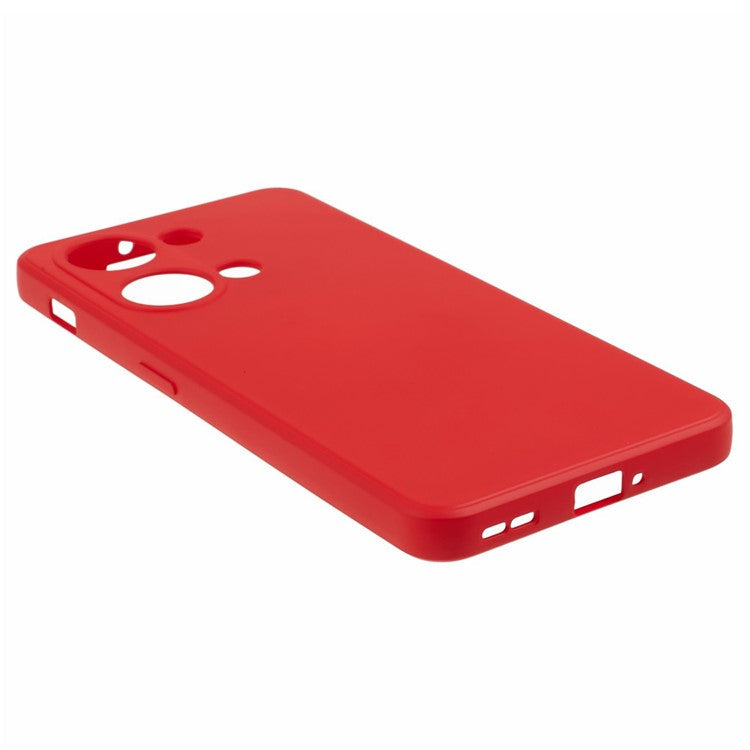 Soft TPU Shockproof Case for OnePlus Nord 3 5G / Ace 2V , Anti-Scratch Fiber Lining Rubberized Phone Cover - Red