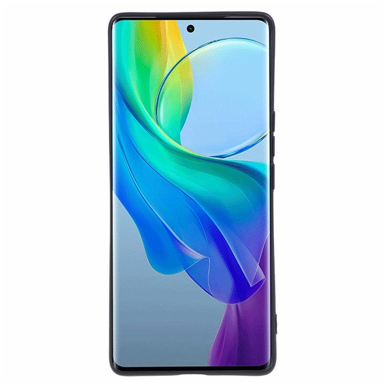 Glossy Phone Case for vivo Y78+ 5G , Candy Color Precise Cutout TPU Back Cover - Black