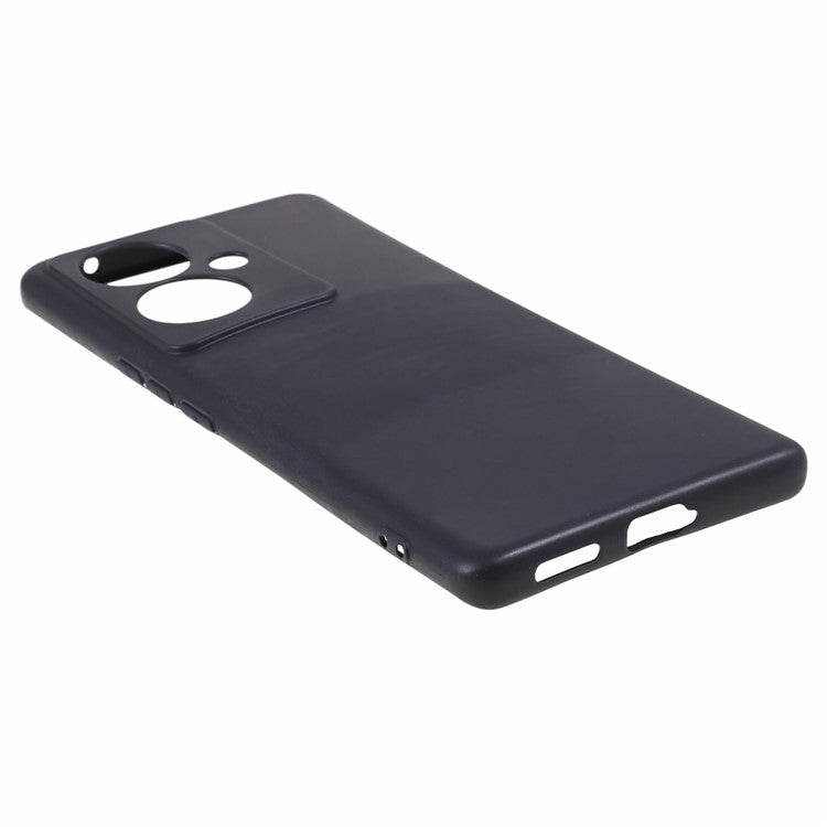 Glossy Phone Case for vivo Y78+ 5G , Candy Color Precise Cutout TPU Back Cover - Black