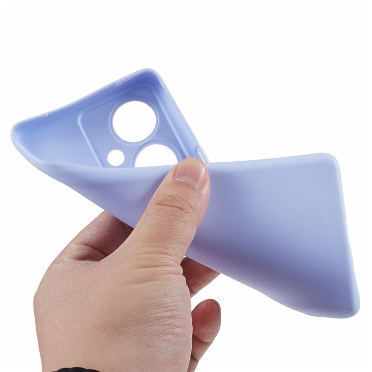 Glossy Phone Case for vivo Y78+ 5G , Candy Color Precise Cutout TPU Back Cover - Light Purple