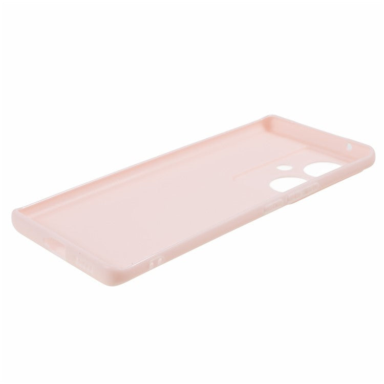 Glossy Phone Case for vivo Y78+ 5G , Candy Color Precise Cutout TPU Back Cover - Light Pink