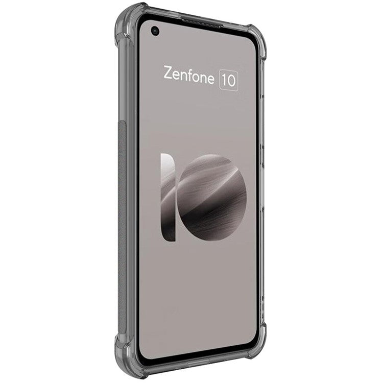 IMAK For Asus Zenfone 10 5G Phone Case Four Corner Anti-drop Clear TPU Back Cover - Transparent Black