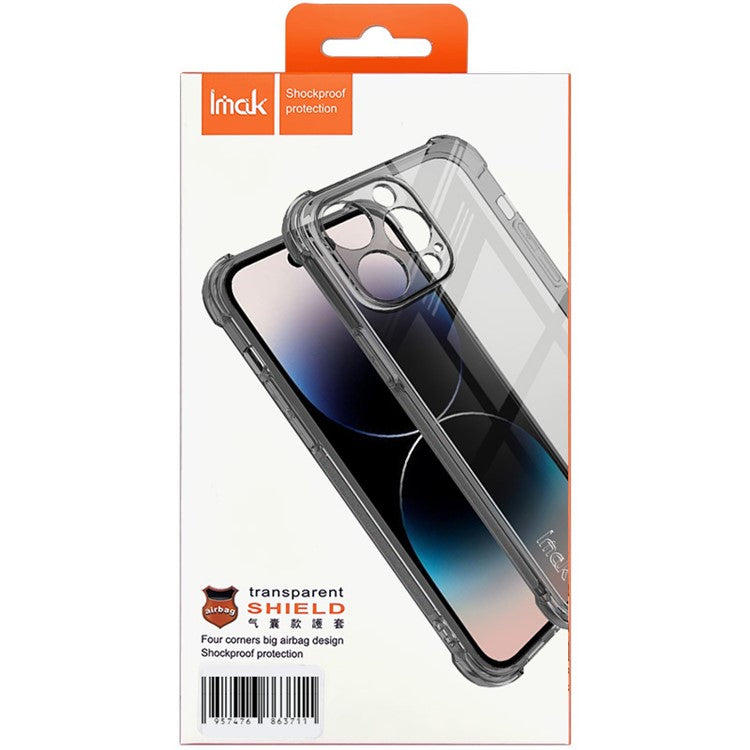 IMAK For Asus Zenfone 10 5G Phone Case Four Corner Anti-drop Clear TPU Back Cover - Transparent Black