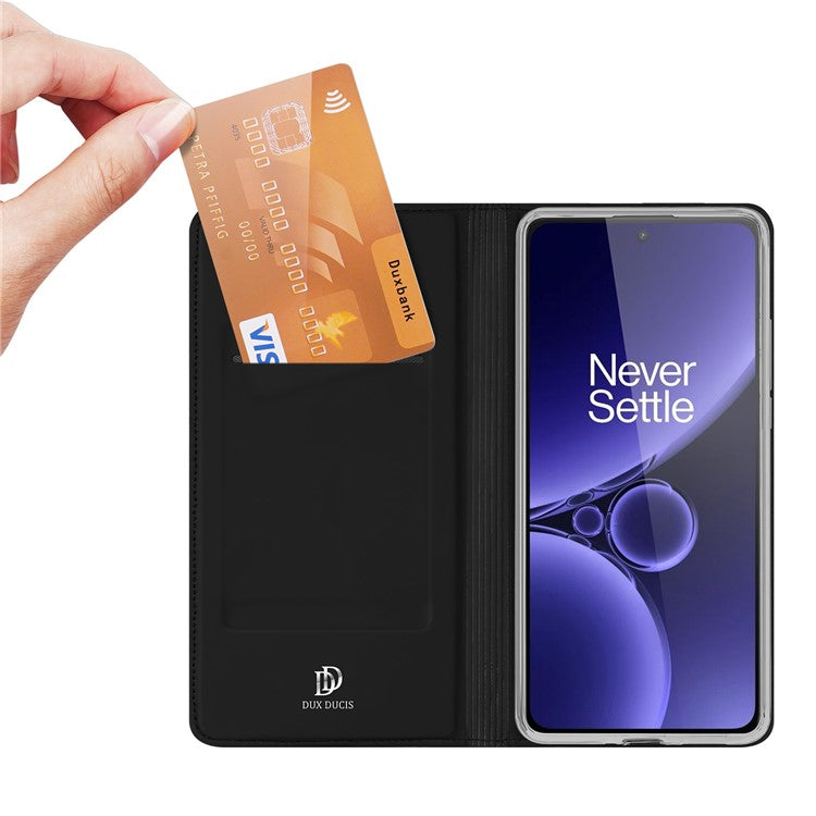 DUX DUCIS Skin Pro Series for OnePlus Nord CE3 5G Leather Anti-fall Stand Cover Card Holder Phone Case - Black