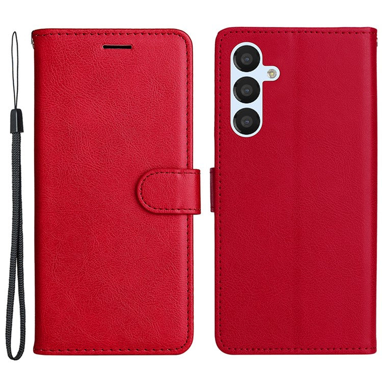 KT Leather Series-2 For Samsung Galaxy S23 FE Wallet Stand Phone Shell PU Leather Phone Cover Magnetic Phone Shell - Red