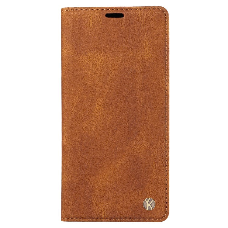 YIKATU YK-004 For Oppo A58 5G / A78 5G Skin-touch Leather Cover Flip Wallet Stand Phone Case - Brown