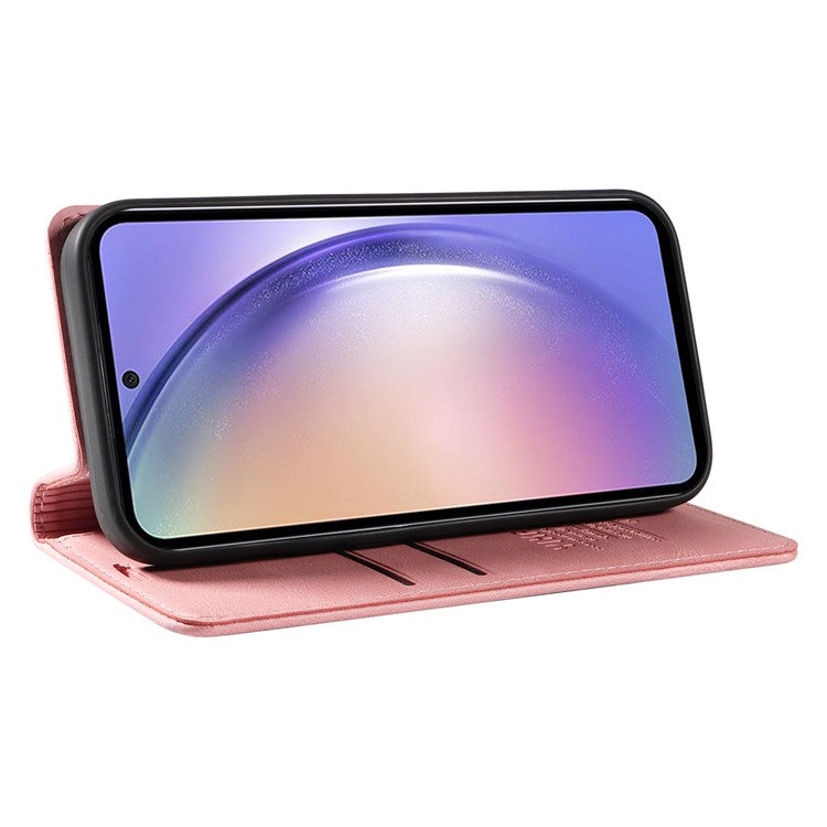 YIKATU YK-004 For Samsung Galaxy A54 5G Skin-touch Folio Flip Leather Cover Stand Wallet Phone Case - Pink