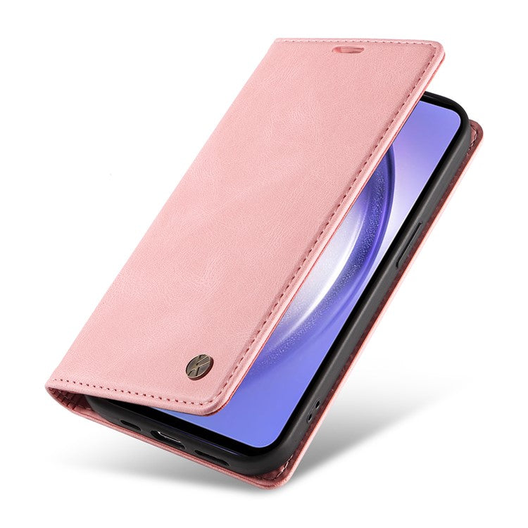 YIKATU YK-004 For Samsung Galaxy A54 5G Skin-touch Folio Flip Leather Cover Stand Wallet Phone Case - Pink