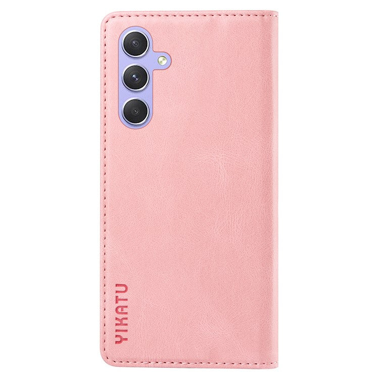 YIKATU YK-004 For Samsung Galaxy A54 5G Skin-touch Folio Flip Leather Cover Stand Wallet Phone Case - Pink