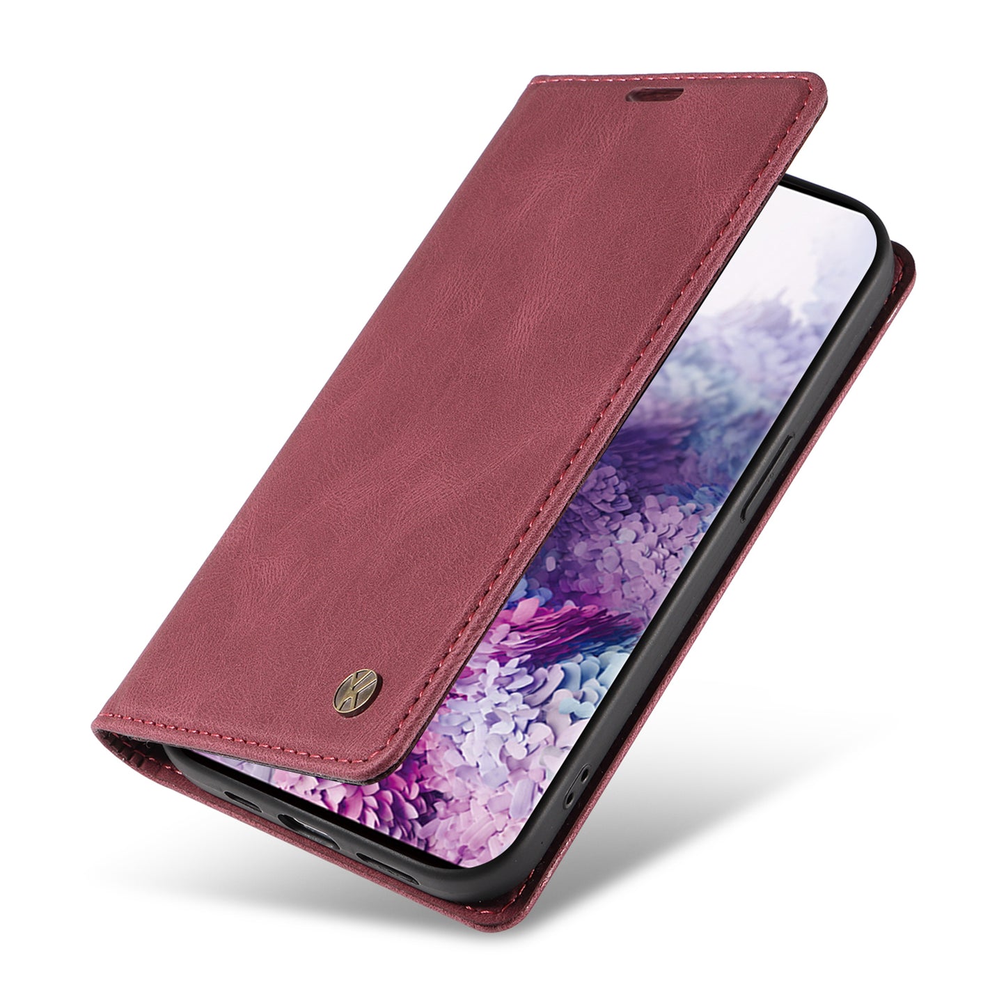 YIKATU YK-004 For Samsung Galaxy S20 FE / S20 FE 5G / S20 FE 2022 / S20 Lite Leather Cover Skin-touch Flip Wallet Stand Phone Case - Wine Red