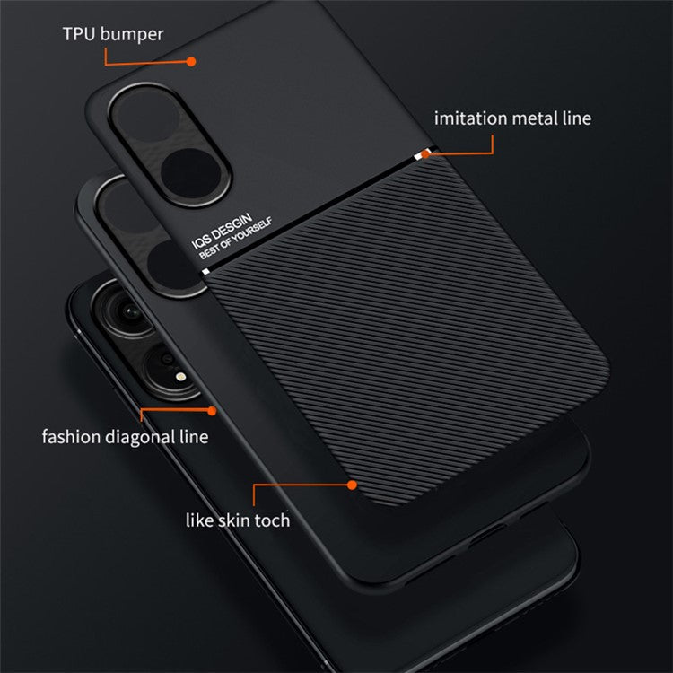 PU Leather+TPU Phone Case for Oppo A1 Pro 5G / Reno8 T 5G , Magnetic Car Mount Anti-drop Phone Cover - Blue