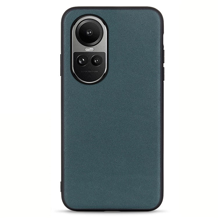 Phone Case for Oppo Reno10 Pro 5G (Global) / Reno10 5G (Global) , Genuine Cow Leather+TPU Shockproof Protective Cover - Green