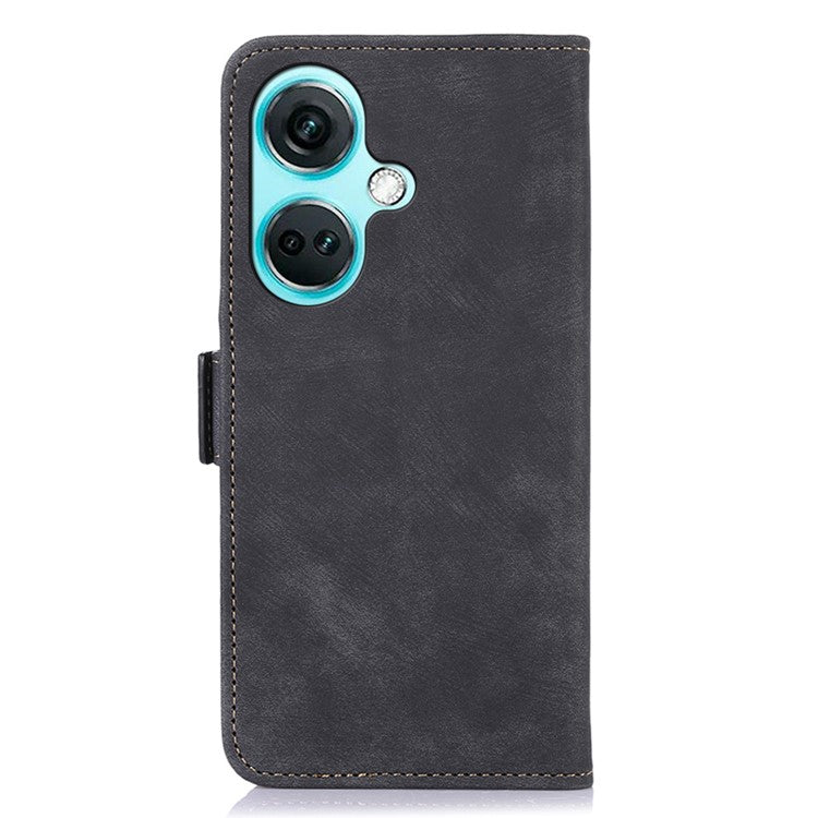 ABEEL For OnePlus Nord CE3 5G Wallet Leather Phone Case Stand Retro Texture Phone Cover - Black