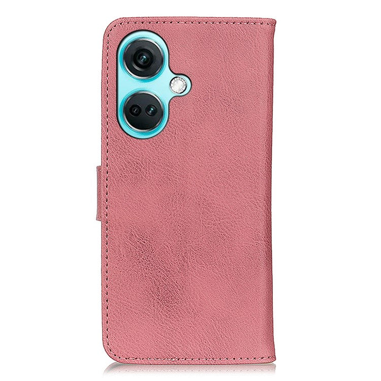 KHAZNEH For OnePlus Nord CE3 5G PU Leather Wallet Phone Case Stand Cowhide Texture Phone Cover - Pink
