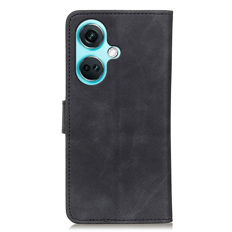 KHAZNEH For OnePlus Nord CE3 5G Retro Texture Wallet Leather Case Stand Mobile Phone Cover - Black