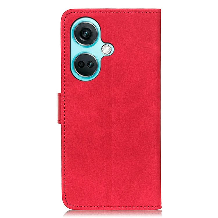 KHAZNEH For OnePlus Nord CE3 5G Retro Texture Wallet Leather Case Stand Mobile Phone Cover - Red
