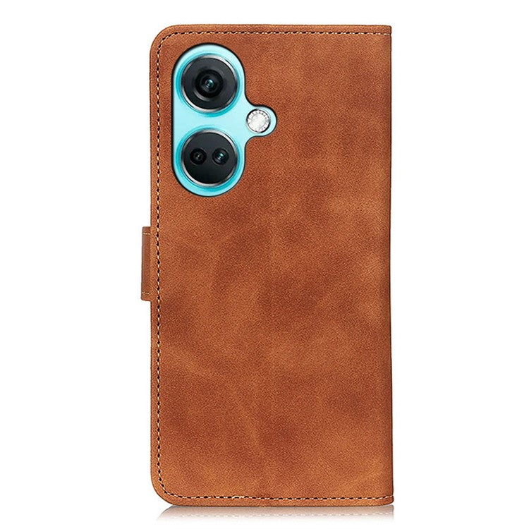 KHAZNEH For OnePlus Nord CE3 5G Retro Texture Wallet Leather Case Stand Mobile Phone Cover - Brown