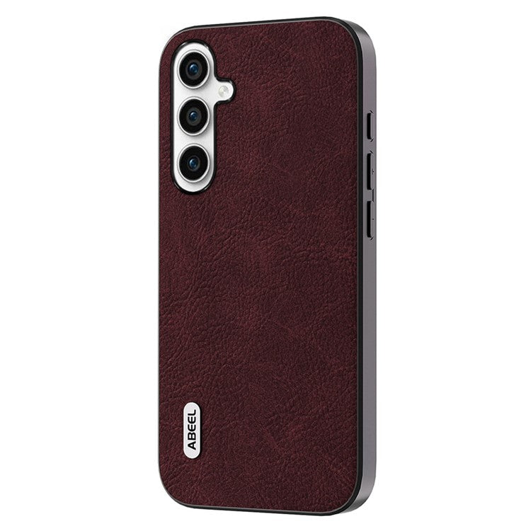 ABEEL Phone Case for Samsung Galaxy M54 5G / F54 5G , PU Leather+PC+TPU Litchi Texture Cover - Purplish Red