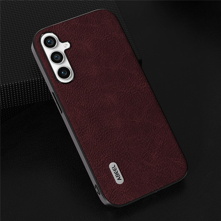 ABEEL Phone Case for Samsung Galaxy M54 5G / F54 5G , PU Leather+PC+TPU Litchi Texture Cover - Purplish Red