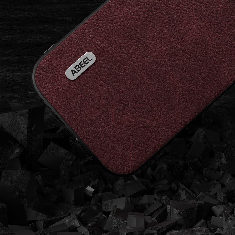 ABEEL Phone Case for Samsung Galaxy M54 5G / F54 5G , PU Leather+PC+TPU Litchi Texture Cover - Purplish Red