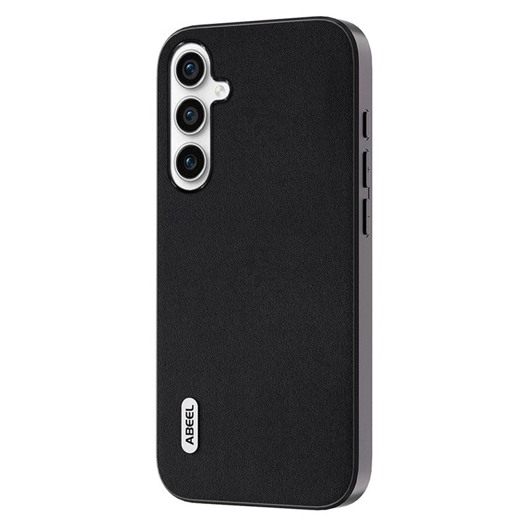 ABEEL For Samsung Galaxy M54 5G / F54 5G Nappa Texture Back Cover Genuine Cow Leather+PC+TPU Shockproof Phone Case - Black