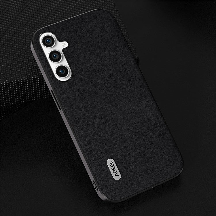 ABEEL For Samsung Galaxy M54 5G / F54 5G Nappa Texture Back Cover Genuine Cow Leather+PC+TPU Shockproof Phone Case - Black