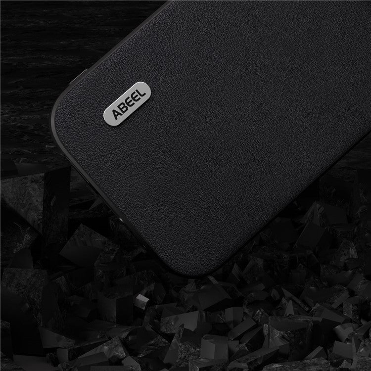 ABEEL For Samsung Galaxy M54 5G / F54 5G Nappa Texture Back Cover Genuine Cow Leather+PC+TPU Shockproof Phone Case - Black