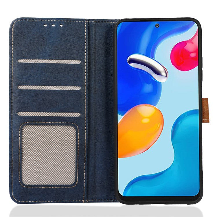 For OnePlus Nord CE3 5G Phone Case Stand Wallet Shockproof Calf Texture PU Leather Cover Shell - Sapphire