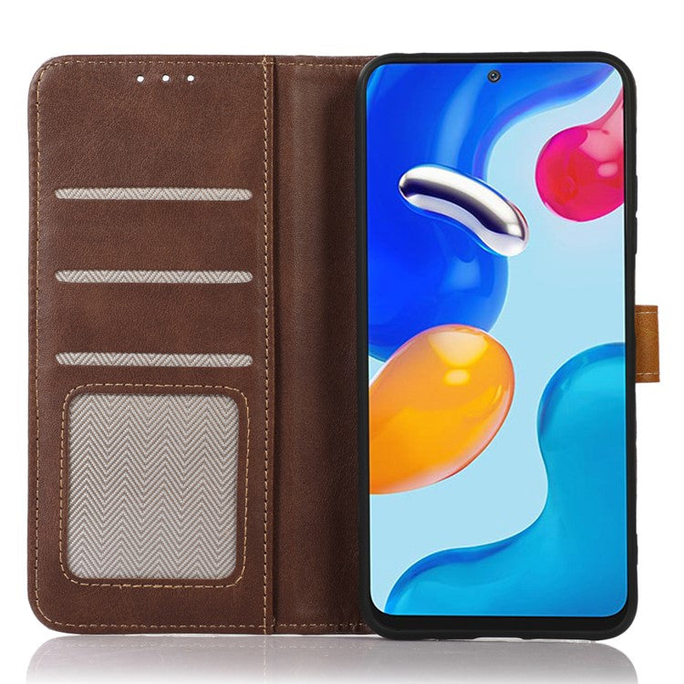 For OnePlus Nord CE3 5G Phone Case Stand Wallet Shockproof Calf Texture PU Leather Cover Shell - Coffee