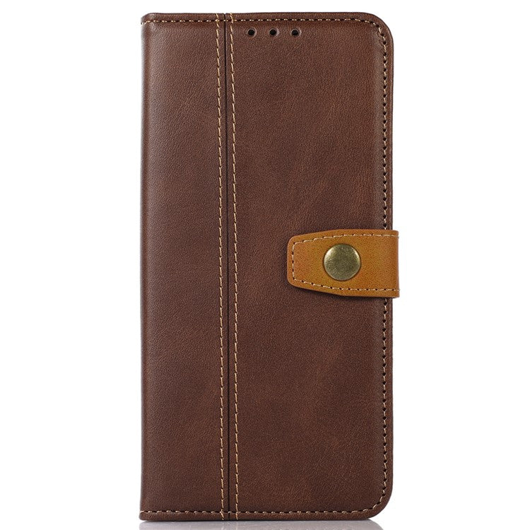 For OnePlus Nord CE3 5G Phone Case Stand Wallet Shockproof Calf Texture PU Leather Cover Shell - Coffee