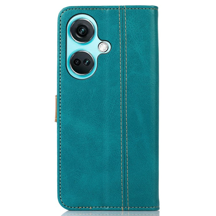 For OnePlus Nord CE3 5G Phone Case Stand Wallet Shockproof Calf Texture PU Leather Cover Shell - Light Green