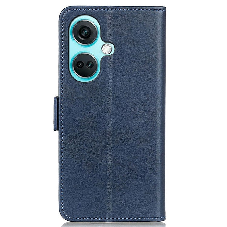 For OnePlus Nord CE3 5G Cowhide Texture Wallet Phone Case PU Leather Phone Stand Cover - Blue