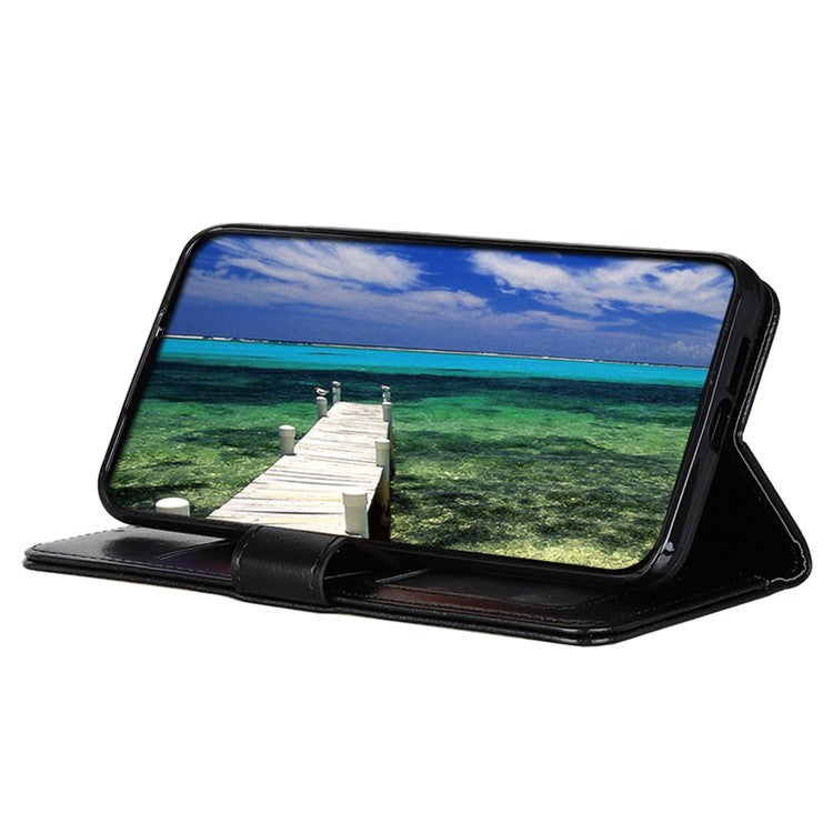 For OnePlus Nord CE3 5G Crazy Horse Texture Cover Wallet PU Leather Stand Cell Phone Case - Black
