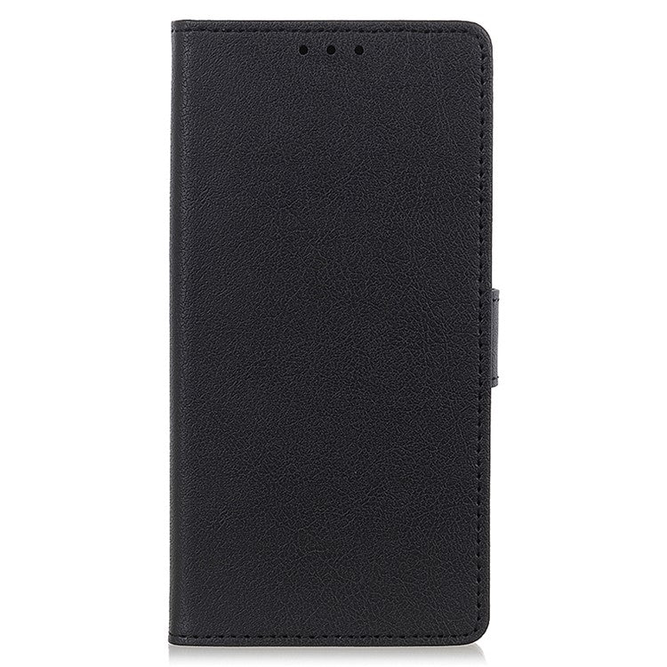 For OnePlus Nord CE3 5G Phone Cover PU Leather Shell Stand Wallet Textured Cell Phone Case - Black