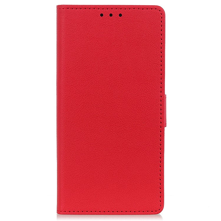 For OnePlus Nord CE3 5G Phone Cover PU Leather Shell Stand Wallet Textured Cell Phone Case - Red