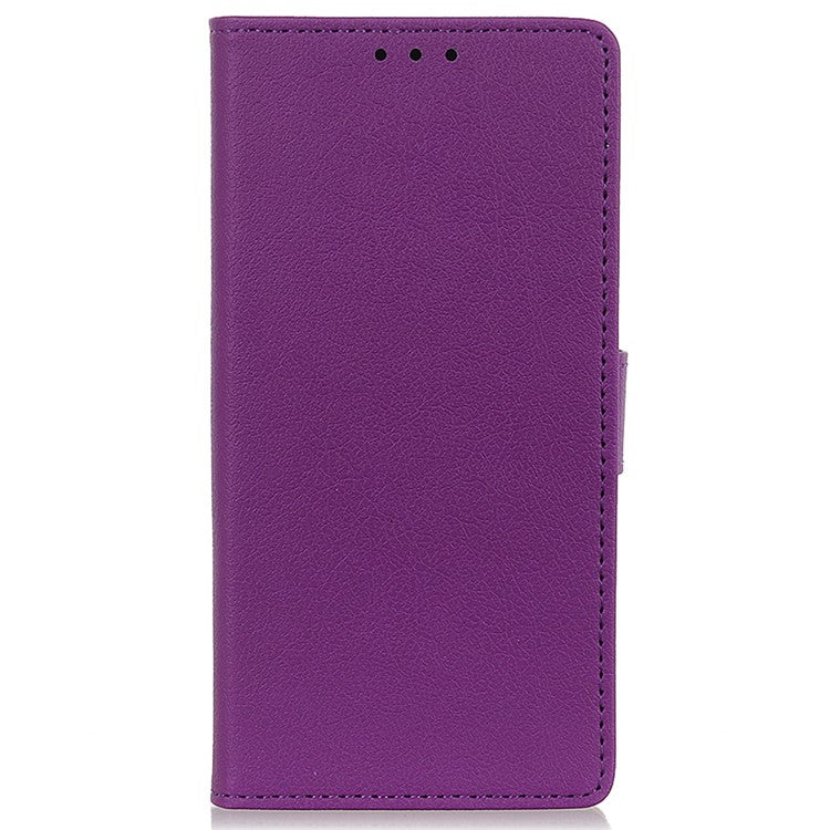 For OnePlus Nord CE3 5G Phone Cover PU Leather Shell Stand Wallet Textured Cell Phone Case - Purple