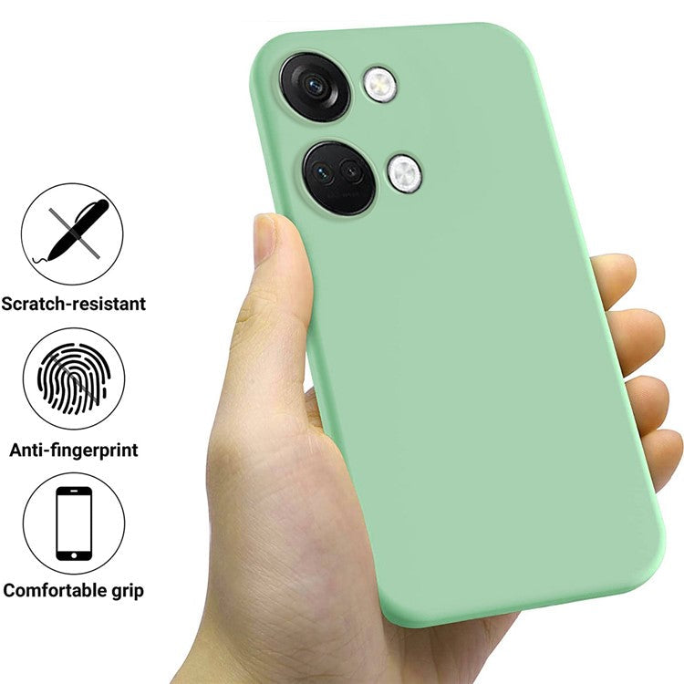 Liquid Silicone Phone Case for OnePlus Nord 3 5G / Ace 2V , Soft Lining Phone Protector Shockproof Cover with Strap - Green