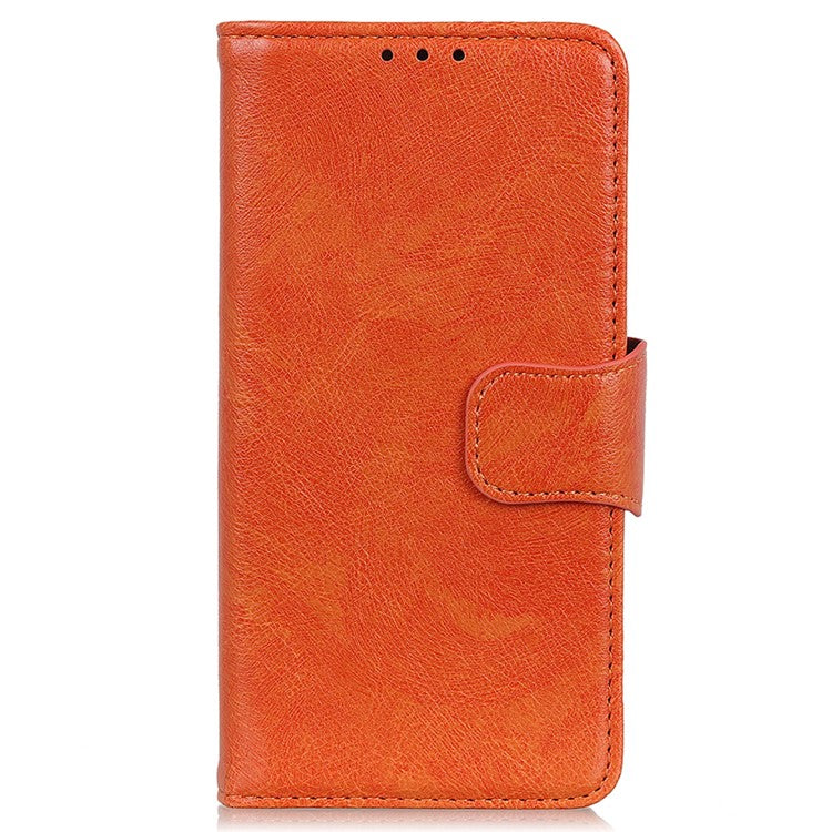 For OnePlus Nord CE3 5G Split Leather Wallet Case Nappa Texture Phone Cover with Stand Function - Orange