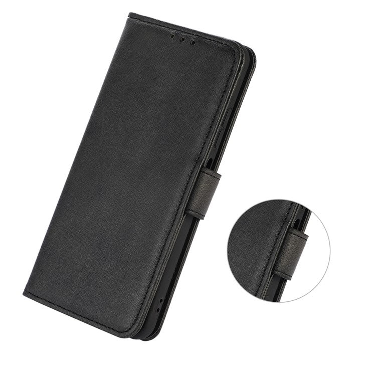 For OnePlus Nord CE3 5G Phone Wallet Case Phone Stand Cowhide Texture PU Leather Cover - Black