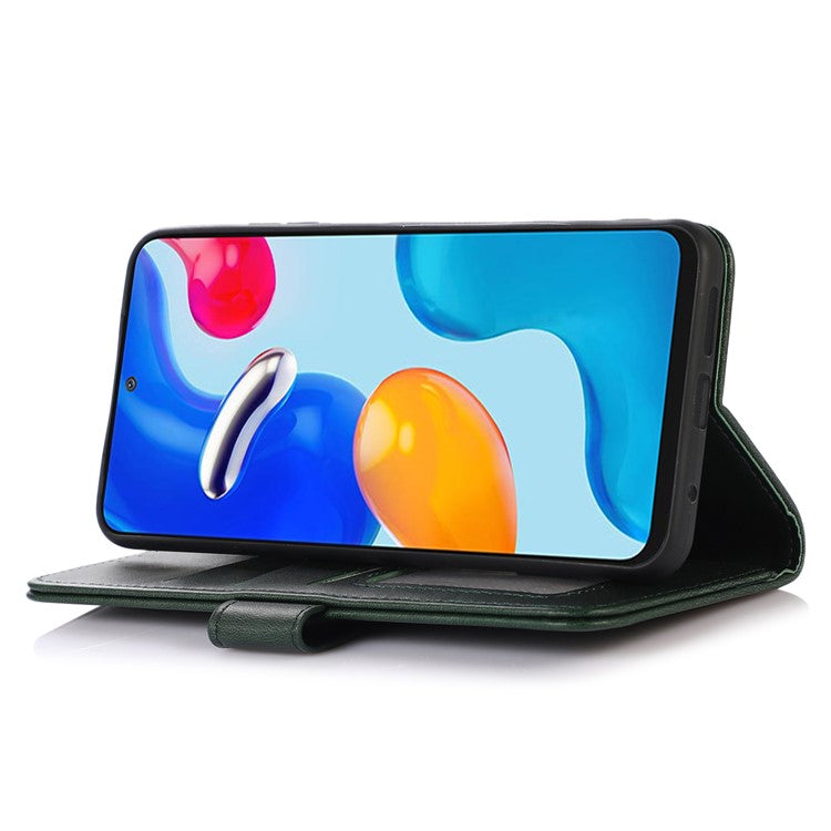 For OnePlus Nord CE3 5G Phone Wallet Case Phone Stand Cowhide Texture PU Leather Cover - Green