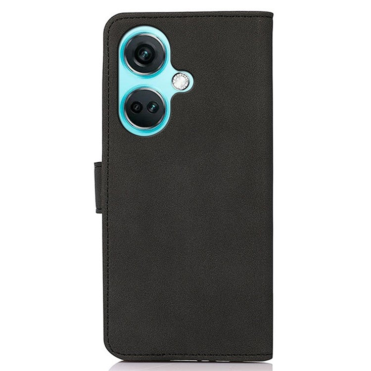 KHAZNEH For OnePlus Nord CE3 5G PU Leather Smartphone Case Textured Wallet Stand Phone Cover - Black