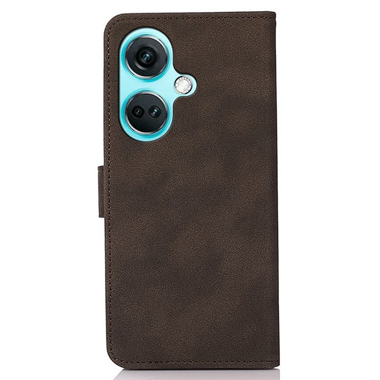 KHAZNEH For OnePlus Nord CE3 5G PU Leather Smartphone Case Textured Wallet Stand Phone Cover - Brown