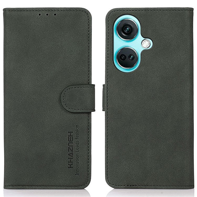 KHAZNEH For OnePlus Nord CE3 5G PU Leather Smartphone Case Textured Wallet Stand Phone Cover - Green